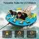 Towable tube for 2-3 riders, 71" diameter, made of durable PVC with foam handles, ideal for lakes and rivers.