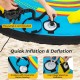 Quick inflation and deflation with double valves on the 3-person inflatable boat tube for easy setup and use.
