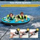 U-shaped inflatable boat tube with double valves, sturdy tow point system, ideal for lakes and rivers, supports 2-3.
