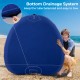 Inflatable towable tube for 1 or 2 persons, featuring a bottom drainage system for balanced rides on water.
