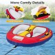 Inflatable towable tube featuring comfy wide seat and padded grab handles, designed for 1 or 2 persons for boating fun.