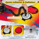 Close-up of the Boston valve on a 1 or 2 person inflatable towable tube for easy inflation and deflation.