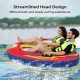 Side view of the inflatable towable tube for 1-2 persons, highlighting the streamlined head design for smooth surfing.