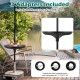 Patio umbrella table tray in black with 3 adapters for 1.5"/1.34"/1.26" poles, ideal for outdoor use and stability.