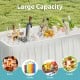 Portable 4-foot ice cooler folding table with large capacity for beers, drinks, fruits, and salads, ideal for outdoor.