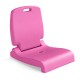 Foldable pink outdoor pool chair with back support, made of waterproof PE material, ideal for poolside or beach use.