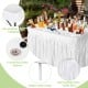 4 feet white folding party table with matching skirt, featuring an ice bucket and functional drain system for outdoor.