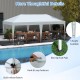 10 x 20 ft pop-up canopy tent in white with heavy-duty frame, adjustable height, and quick-release button for outdoor.