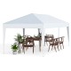 10 x 20 ft white pop-up canopy tent with heavy-duty frame, ideal for outdoor parties and BBQs, accommodating 15-18.