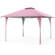 Pink 13 x 13 ft pop-up gazebo with extended eaves, portable carrying bag, ideal for outdoor gatherings and events.