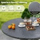 Round patio bistro table with wood-like surface, gray finish, suitable for 4-6 people, ideal for outdoor settings.