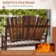 Outdoor Adirondack rocking chair in brown, made of solid fir and pine wood, designed for comfort and stability in.