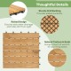 Interlocking acacia wood patio tiles with raised design and natural grain, ideal for outdoor spaces and easy drainage.