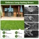 Interlocking artificial grass tiles showcasing lush, maintenance-free green surface, ideal for indoor and outdoor use.