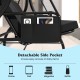 Detachable side pocket of a black 3-piece patio swing for easy access to daily items like magazines and bottles.