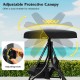 Adjustable canopy of the 3-piece patio swing, featuring side knobs for easy sunshade adjustment and durable Oxford.