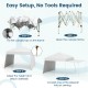 Pop-up canopy tent with white oxford fabric, featuring convertible sidewalls and easy setup for outdoor events.