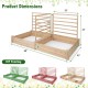 Raised garden bed with two planter boxes and three trellises, made of natural fir wood, ideal for growing climbing.