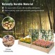 Raised garden bed with two planter boxes and three trellises made of natural fir wood for durable outdoor planting.