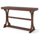 Narrow walnut console table with exquisite curved legs and open storage shelf, perfect for entryways or living rooms.