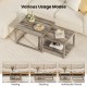 Nesting coffee table set of 2 in gray, showcasing stacking and individual placement options for versatile living room.
