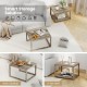 Gray nesting coffee table set with spacious tabletop and bottom shelf, perfect for organized storage in any room.