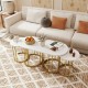 Nesting coffee table set showcasing a large faux marble top and sturdy gold metal frame, perfect for stylish living.