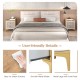Nightstand with 2 pull-out drawers, elegant marble motifs, easy-to-clean surface, and sturdy metal legs with foot pads.