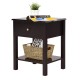 Brown nightstand end table featuring a smooth surface and sturdy construction, perfect for storing essentials and.
