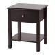 Brown nightstand end table featuring a smooth drawer front and bottom shelf, ideal for stylish bedside organization.