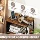 Nightstand with integrated charging station featuring 2 AC outlets and USB ports, perfect for bedside convenience.