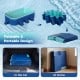 Non-inflatable portable swimming pool with 8 support panels, foldable design for easy storage and transport.