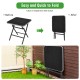 Folding square dining table with tempered glass top, showcasing a quick fold design for easy transport and storage.