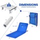 Adjustable lounge chair set with folding table, blue oxford fabric, perfect for beach and outdoor relaxation.