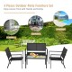4-piece patio furniture set featuring a gray steel frame, ergonomic design, and coffee table for outdoor comfort.