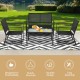 4-piece patio furniture set with gray steel frame, featuring a loveseat and two chairs, perfect for outdoor relaxation.