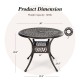 36-inch round patio dining bistro table in brown with umbrella hole, featuring elegant patterns and adjustable feet for.