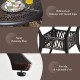 Sturdy 36-inch brown patio dining bistro table with umbrella hole, featuring elegant patterns and adjustable feet for.