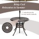 36-inch round patio dining table in brown with a 2" umbrella hole, ideal for outdoor relaxation and elegance.