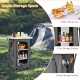 Folding camping storage cabinet featuring a wide cabinet top and six side storage pockets for versatile outdoor.