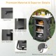 Folding camping storage cabinet with 3 shelves, waterproof oxford cloth, and breathable mesh for outdoor use.