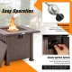 32-inch brown fire pit table with lid, 50,000 BTU stainless steel burner, ideal for outdoor gatherings and relaxation.