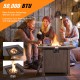 32-inch square fire pit table with lid and lava rocks, featuring a 50,000 BTU burner for cozy outdoor gatherings.