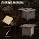32-inch square fire pit table with lid, lava rocks, and protective cover, ideal for outdoor gatherings and relaxation.