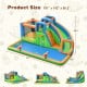 Inflatable giant water park bouncer with dual climbing walls, slide, and splash pool, perfect for backyard fun.