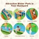 Inflatable giant water park featuring dual climbing walls, slide, and splash pool for backyard fun and entertainment.