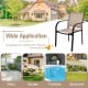 Stackable dining chair with armrests in brown, featuring a durable steel frame, ideal for patio and garden use.