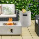 Outdoor weather-resistant tank hideaway table for 20 lbs propane gas tank, featuring a durable design and side handles.