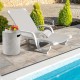 Outdoor weather-resistant tank hideaway table in gray, designed for 20 lbs propane tanks, perfect for patio use.