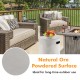 Outdoor weather-resistant tank hideaway table with natural ore powdered surface, ideal for fire pits and patio use.